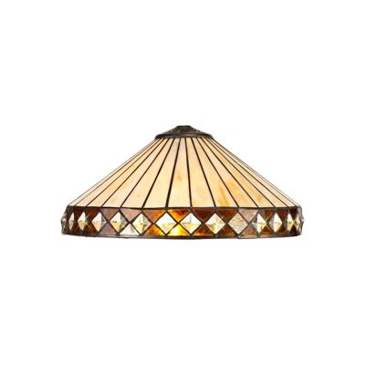 Martha Tiffany 40cm Shade Only Suitable For Pendant/Ceiling/Table Lamp, Amber/Cream/Crystal / VL08494