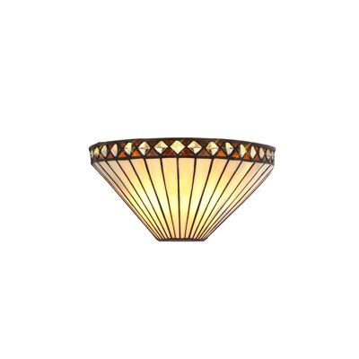 Martha Tiffany Wall Lamp, 2 x E14, Amber/Cream/Crystal / VL08495