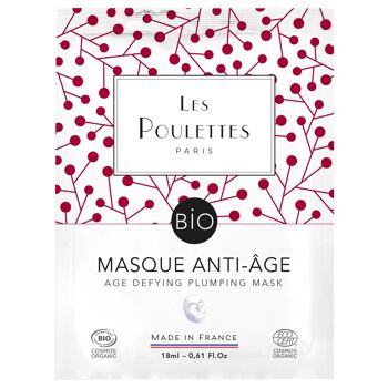 Masque Anti-âge visage tissu -coton organique- Coup d'Éclat certifié Bio Cosmos Organic -  Ecocert 6