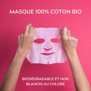 Masque Anti-âge visage tissu -coton organique- Coup d'Éclat certifié Bio Cosmos Organic -  Ecocert 2