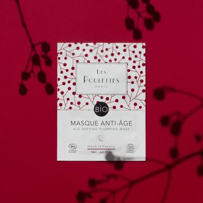 Masque Anti-âge visage tissu -coton organique- Coup d'Éclat certifié Bio Cosmos Organic -  Ecocert