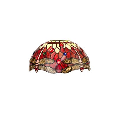 Evva Tiffany 30 cm nicht elektrischer Schirm, geeignet für Hänge-/Decken-/Tischlampe, Lila/Rosa/Kristall / VL08505