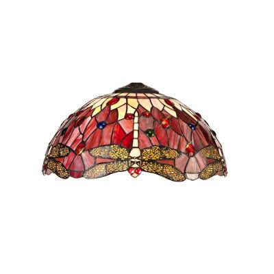 Evva Tiffany 40 cm Schirm nur geeignet für Pendel-/Decken-/Tischlampe, Lila/Rosa/Kristall / VL08506
