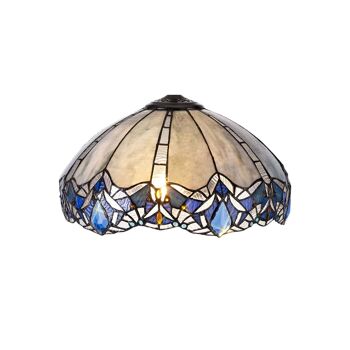 Dorothea, abat-jour Tiffany 40 cm uniquement adapté pour suspension/plafonnier/lampe de table, bleu/cristal clair/VL08509 1