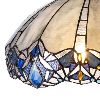 Dorothea, abat-jour Tiffany 40 cm uniquement adapté pour suspension/plafonnier/lampe de table, bleu/cristal clair/VL08509 2