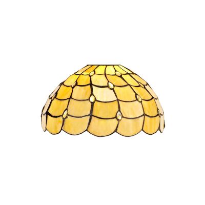 Natalya, paralume non elettrico Tiffany da 30 cm adatto per lampada a sospensione/soffitto/tavolo, beige/cristallo trasparente/VL08511