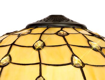 Natalya, abat-jour Tiffany 40 cm uniquement adapté pour suspension/plafonnier/lampe de table, beige/cristal clair/VL08512 3