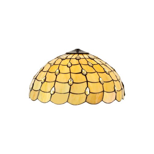Natalya, Tiffany 50cm Non-electric Shade Suitable For Pendant/Ceiling/Table Lamp, Beige/Clear Crystal / VL08514