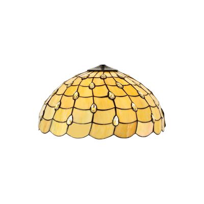 Natalya, Tiffany Pantalla no eléctrica de 50 cm apta para lámpara colgante/techo/mesa, beige/cristal transparente / VL08514