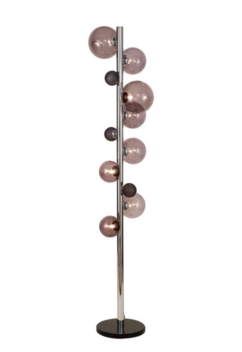 Rosalie Floor Lamp, 8 x G9, Polished Chrome/Smoked Glass / VL08538