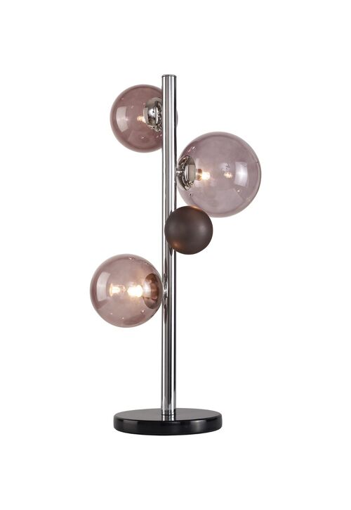 Rosalie Table Lamp, 3 x G9, Polished Chrome/Smoked Glass / VL08539