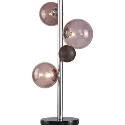 Lampada da tavolo Rosalie, 3 x G9, cromo lucido/vetro fumé / VL08539