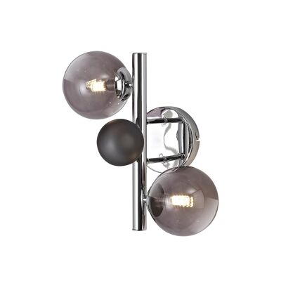 Rosalie Wall Lamp, 2 x G9, Polished Chrome/Smoked Glass / VL08540