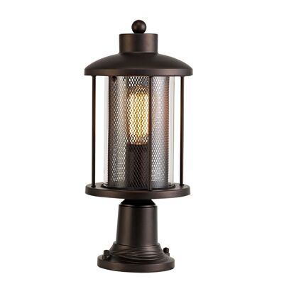 Lámpara de Pedestal Ophelia, 1 x E27, Bronce Antiguo/Cristal Transparente, IP54 / VL08551