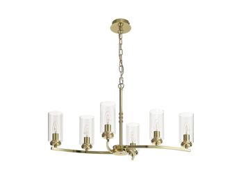 Nina Suspension Rectangulaire/Semi Plafonnier, 6 x E14, Or Poli / VL08556 1