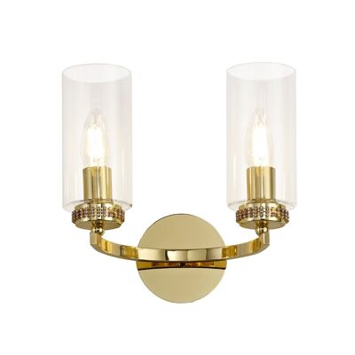 Nina Wall Lamp Switched, 2 x E14, Polished Gold / VL08558