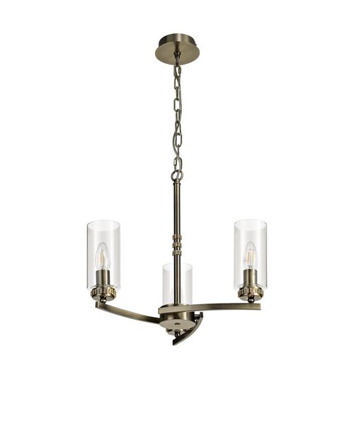 Nina Pendant/Semi Ceiling, 3 x E14, Antique Brass / VL08559