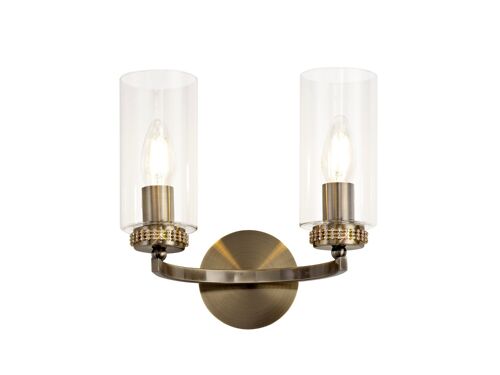 Nina Wall Lamp Switched, 2 x E14, Antique Brass / VL08563