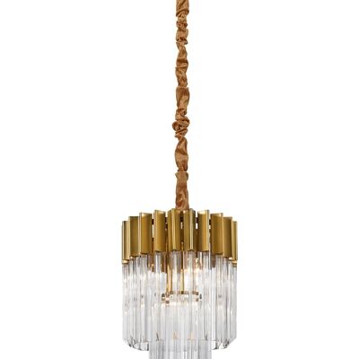 Rachel Pendant Round 4 Light E14, Brass/Clear Glass / VL08585