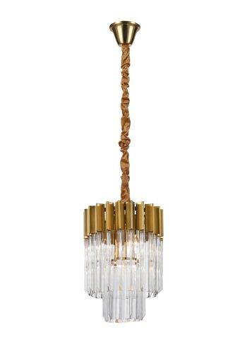 Rachel Suspension Ronde 4 Lumières E14, Laiton/Verre Clair / VL08585 1