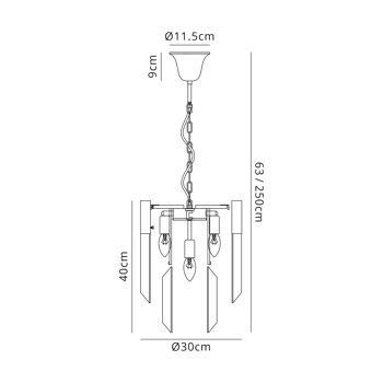 Rachel Suspension Ronde 4 Lumières E14, Laiton/Verre Clair / VL08585 4