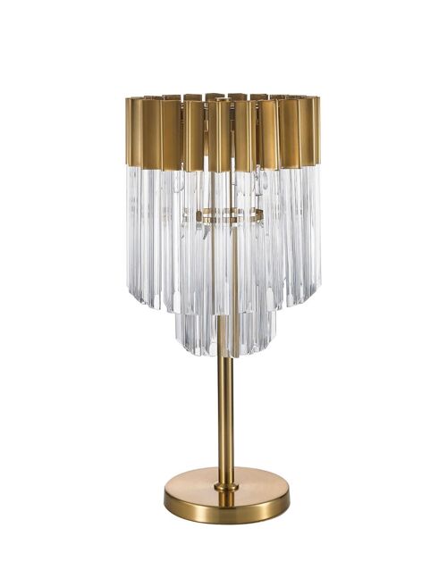 Rachel Table Lamp 3 Light E14, Brass/Clear Glass / VL08586