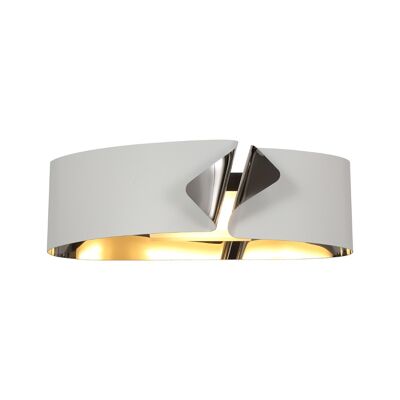 Lampada da parete Amelia, 1 x 10W LED, 3000K, 700lm, bianco sabbia/cromo lucido, 3 anni di garanzia / VL08602