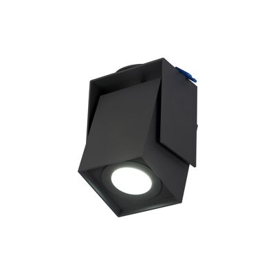 Faretto quadrato orientabile Helena, 1 luce GU10, sabbia antracite, taglio: 62 mm / VL08615