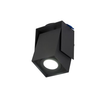 Spot carré réglable Helena, 1 lumière GU10, sable anthracite, découpe : 62 mm / VL08615 1