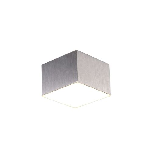 Henrik Spotlight 9cm Square 1 x 10W LED, 3000K, 700lm, Satin Aluminium, 3yrs Warranty / VL08617