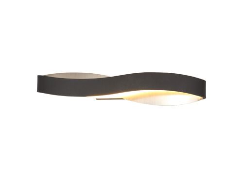 Yana Wall Lamp, 1 x 6W LED, 3000K, 420lm, Sand Anthracite/Satin Nickel, 3yrs Warranty / VL08625