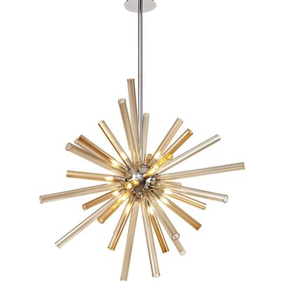 Natalie Pendant 16 Light G9, Amber & Champagne/Polished Chrome / VL08634