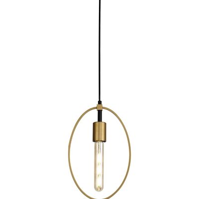 Libby Single Small Circle Pendant, 1 Light E27, Sand Gold/Matt Black / VL08644