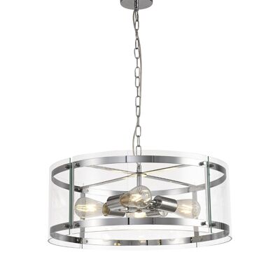 Sospensione Lily, 4 luci E27, cromo lucido / VL08648