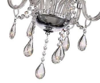 Lustre suspendu Juliette, 4 ampoules E14, chrome poli/verre clair/cristal / VL08653 3