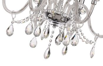 Suspension lustre Juliette, 6 ampoules E14, chrome poli/verre clair/cristal, (ARTICLE NÉCESSITE CONSTRUCTION/CONNEXION) / VL08654 3