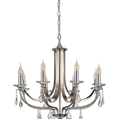 Jessie Pendant 8 Light E14 Polished Chrome/Satin Nickel/Clear Crystal / VL08661