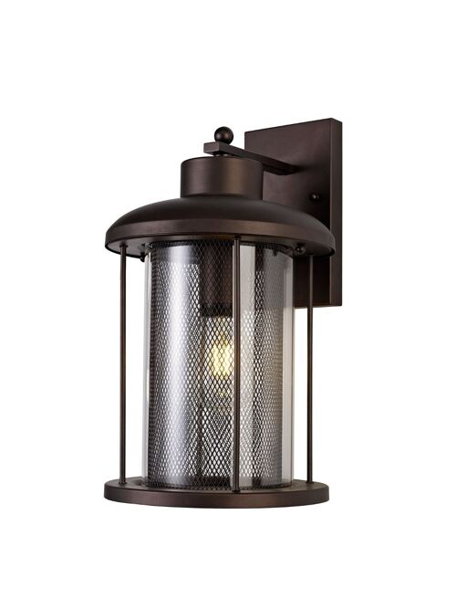 Ophelia Extra Large Wall Lamp, 1 x E27, Antique Bronze/Clear Glass, IP54, 2yrs Warranty / VL08665