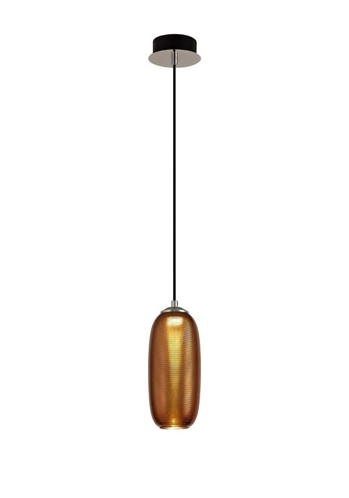 Emilia Pendant, 1 x 8W LED, 4000K, 720lm, Copper/Black, 3yrs Warranty / VL08669