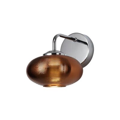 Karina Wall Lamp Switched, 1 x 8W LED, 4000K, Copper/Polished Chrome, 3yrs Warranty / VL08673