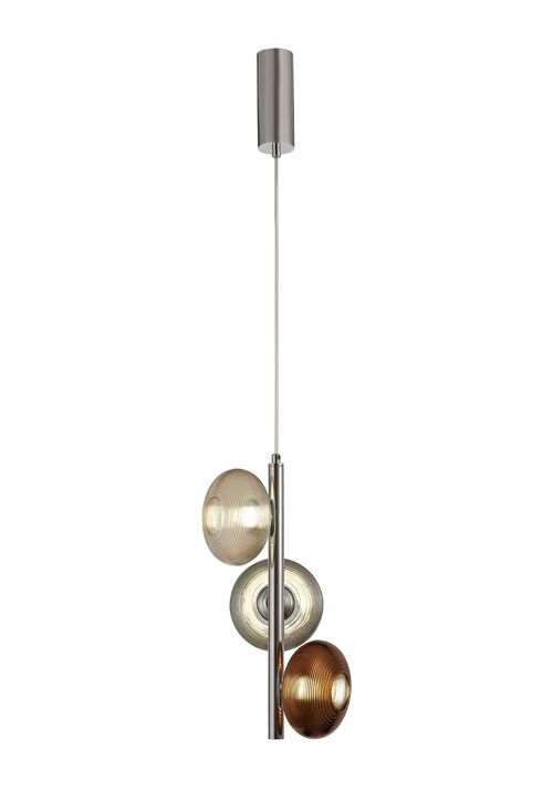 Karina Multiple Pendant, 3 x 8W LED, 4000K, Smoked, Copper & Champagne/Polished Chrome, 3yrs Warranty / VL08675