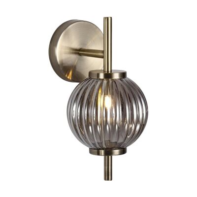 Arianna Wall Lamp, 1 x G9, Antique Brass/Smoked Glass / VL08677
