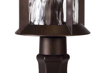 Lampe sur pied Geneviève, 1 x E27, bronze antique/verre ondulé transparent, IP54, garantie 2 ans / VL08791 3