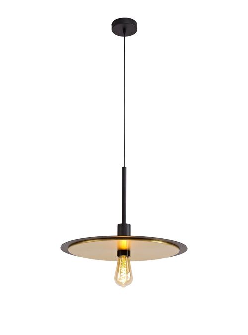 Oriol Single 3 In1 Ceiling Flush, Semi-Flush & Pendant Light, 1 Light Adjustable E27, Black/Gold / VL08801