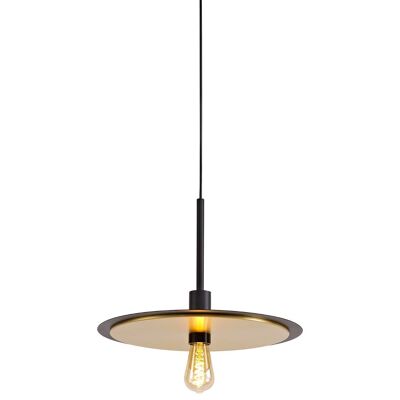 Oriol Single 3 In1 Ceiling Flush, Semi-Flush & Pendant Light, 1 Light Adjustable E27, Black/Gold / VL08801