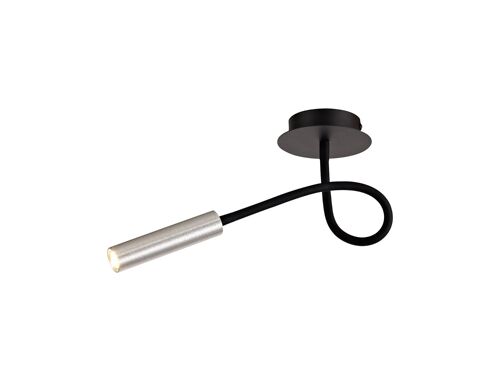 Lacey Ceiling, 1 Light Adjustable Arm, 1 x 5W LED, 3000K, 310lm, Black/Aluminium, 3yrs Warranty / VL08805