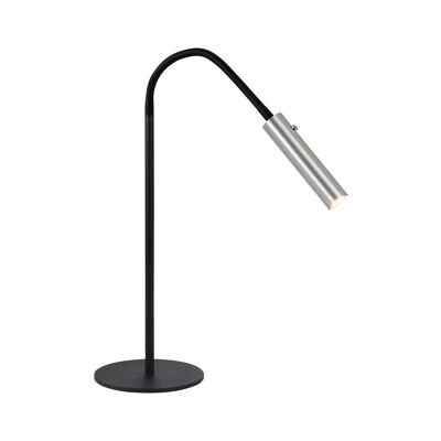 Lampe de table Lacey, 1 lumière réglable commutée, 1 x 7W LED, 3000K, 436lm, noir/aluminium, 3 ans de garantie / VL08811