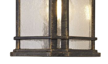 Petite applique murale Aurelia, 1 x E27, or noir brossé/verre grainé, IP54, garantie 2 ans / VL08813 4