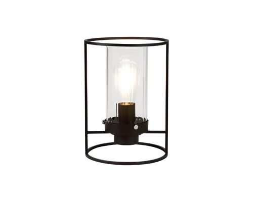 Laura Table Lamp, 1 Light E27, Black/Clear Glass / VL08822