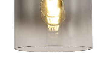 Suspension simple Kira, 1 lumière réglable E27, verre noir/fumé fondu / VL08823 4